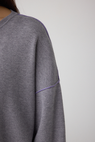 バイカラーカフニット 詳細画像