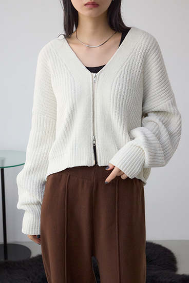 WZIPベロアラメモールカーデ