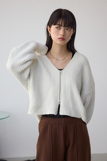 WZIPベロアラメモールカーデ 詳細画像