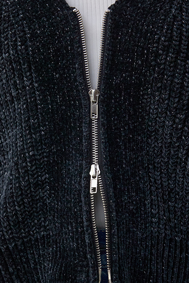 WZIPベロアラメモールカーデ 詳細画像