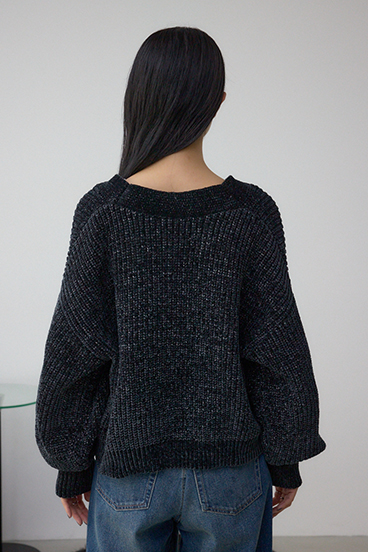 WZIPベロアラメモールカーデ 詳細画像