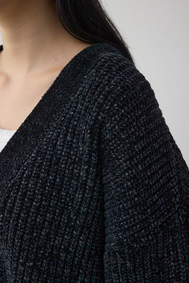 WZIPベロアラメモールカーデ 詳細画像