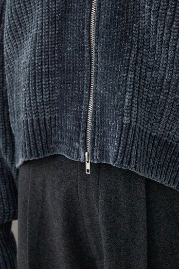 WZIPベロアラメモールカーデ 詳細画像