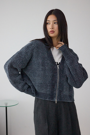 WZIPベロアラメモールカーデ 詳細画像