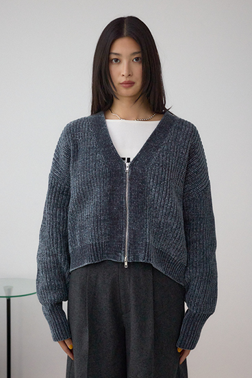 WZIPベロアラメモールカーデ 詳細画像