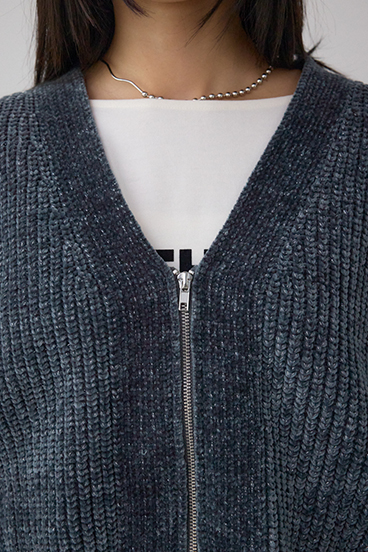 WZIPベロアラメモールカーデ 詳細画像