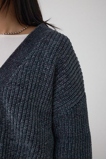 WZIPベロアラメモールカーデ 詳細画像