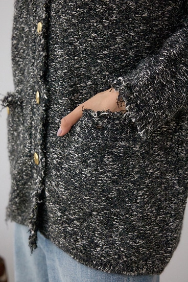 ツイードライクニットカーディガン 詳細画像