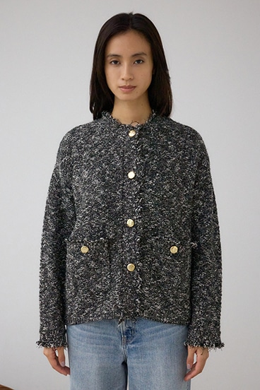 ツイードライクニットカーディガン 詳細画像