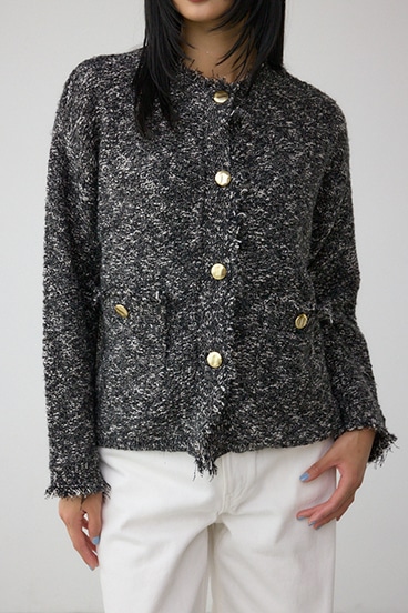 ツイードライクニットカーディガン 詳細画像