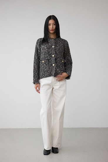 ツイードライクニットカーディガン 詳細画像