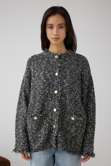 ツイードライクニットカーディガン 詳細画像