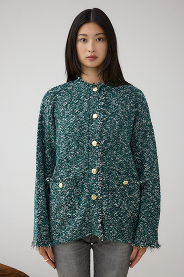 ツイードライクニットカーディガン 詳細画像