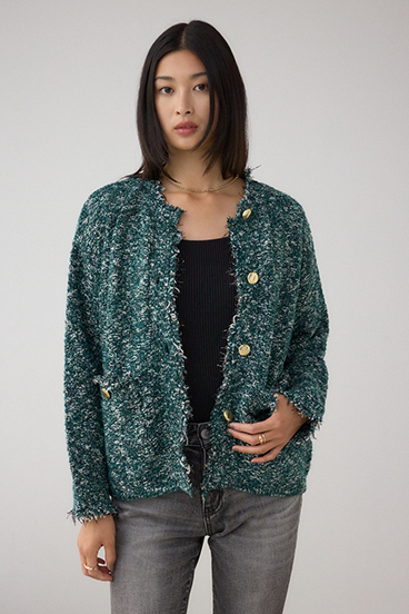 ツイードライクニットカーディガン 詳細画像