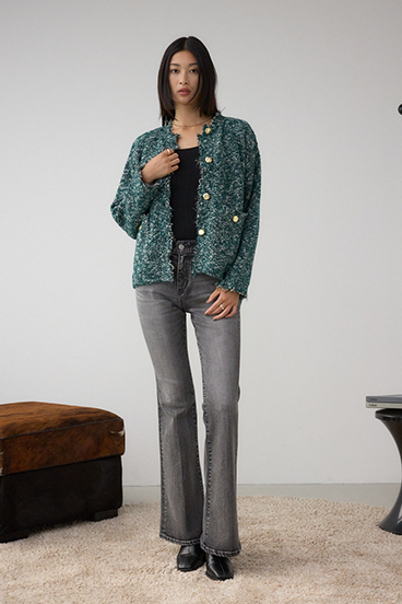 ツイードライクニットカーディガン 詳細画像