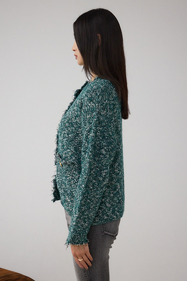 ツイードライクニットカーディガン 詳細画像