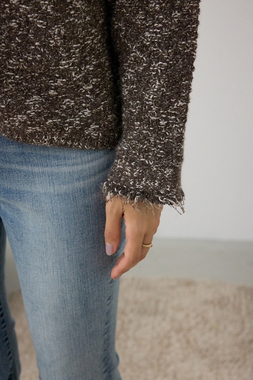 ツイードライクニットカーディガン 詳細画像