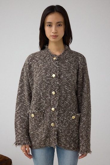 ツイードライクニットカーディガン 詳細画像