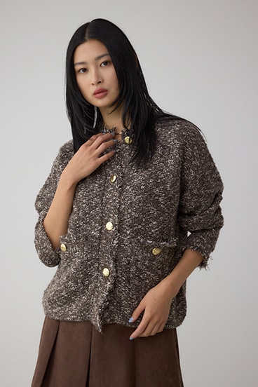 ツイードライクニットカーディガン 詳細画像