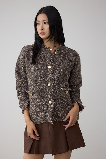 ツイードライクニットカーディガン 詳細画像