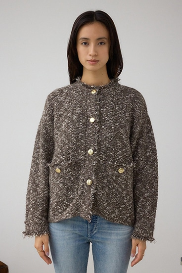 ツイードライクニットカーディガン 詳細画像