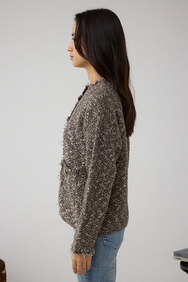 ツイードライクニットカーディガン 詳細画像