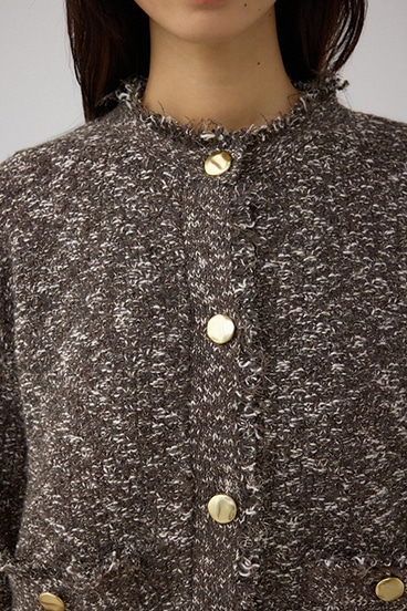 ツイードライクニットカーディガン 詳細画像