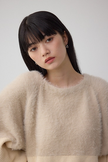 シャギー切替ドルマンニット