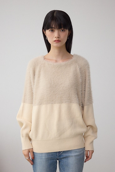 シャギー切替ドルマンニット 詳細画像