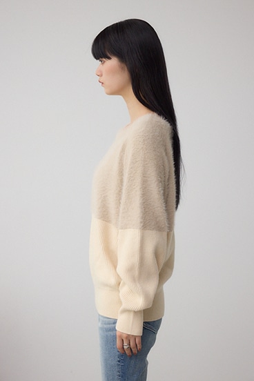 シャギー切替ドルマンニット 詳細画像