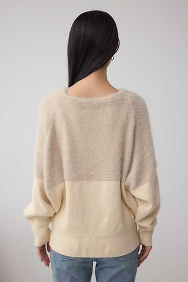 シャギー切替ドルマンニット 詳細画像