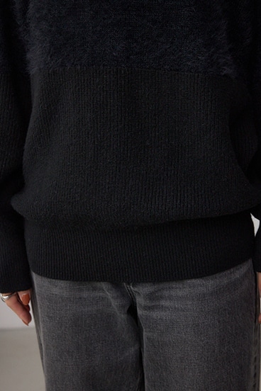 シャギー切替ドルマンニット 詳細画像