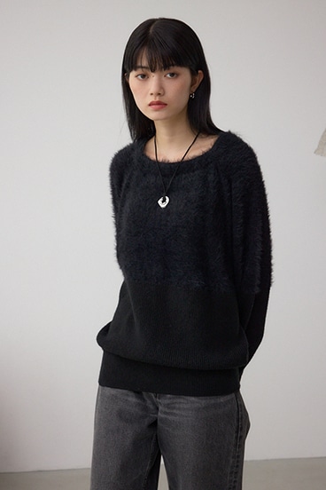 シャギー切替ドルマンニット 詳細画像