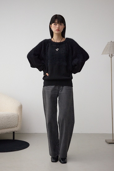 シャギー切替ドルマンニット 詳細画像