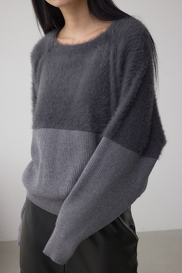 シャギー切替ドルマンニット