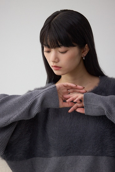 シャギー切替ドルマンニット