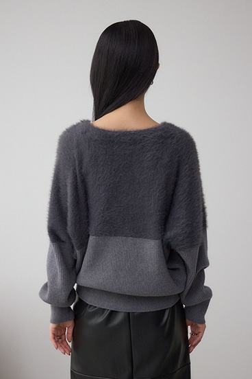 シャギー切替ドルマンニット 詳細画像