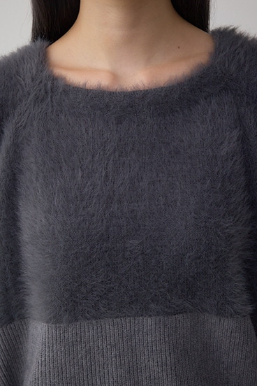 シャギー切替ドルマンニット 詳細画像