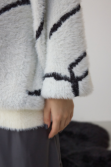 ニュアンス柄ニットトップス 詳細画像