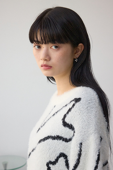 ニュアンス柄ニットトップス