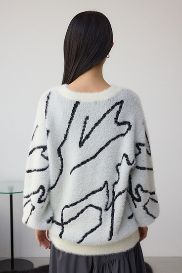 ニュアンス柄ニットトップス 詳細画像