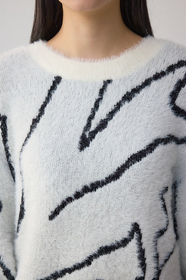 ニュアンス柄ニットトップス 詳細画像