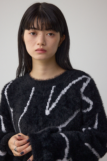 ニュアンス柄ニットトップス