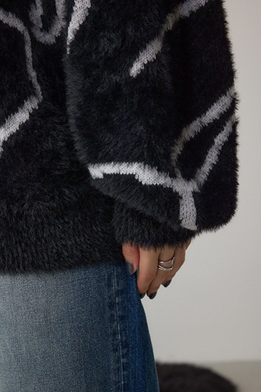 ニュアンス柄ニットトップス 詳細画像