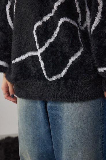 ニュアンス柄ニットトップス 詳細画像