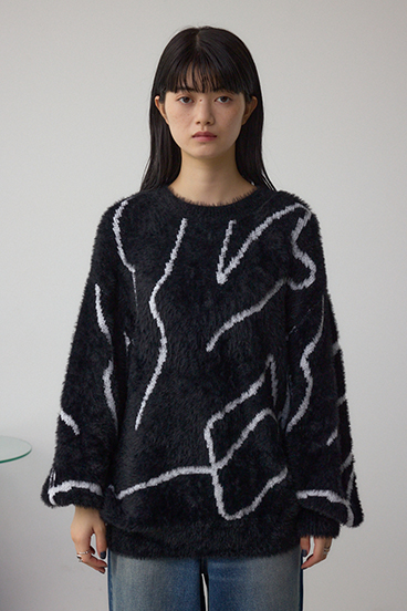 ニュアンス柄ニットトップス 詳細画像