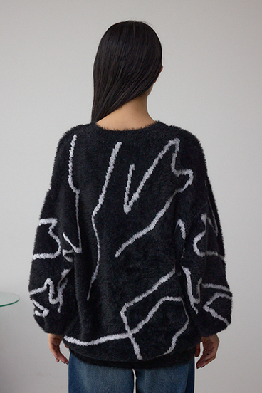 ニュアンス柄ニットトップス 詳細画像