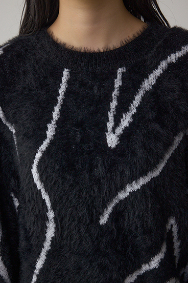 ニュアンス柄ニットトップス 詳細画像