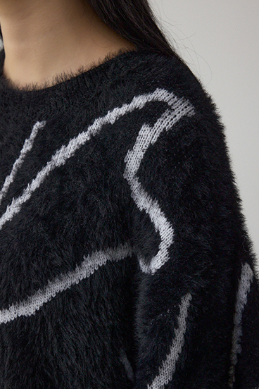 ニュアンス柄ニットトップス 詳細画像