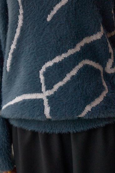 ニュアンス柄ニットトップス 詳細画像